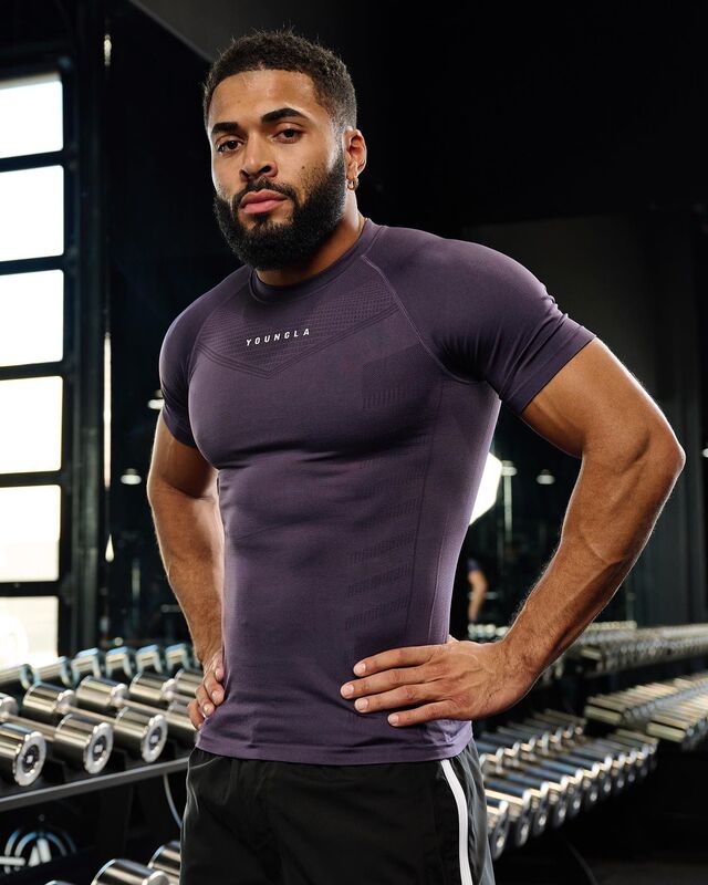 YOUNGLA メンズ Tシャツ スポーツ フィットネス 速乾性 通気性 ストレッチ フィットネス ジャージ ジョガー アウトドア ランニング バスケットボール ウェア|undefined