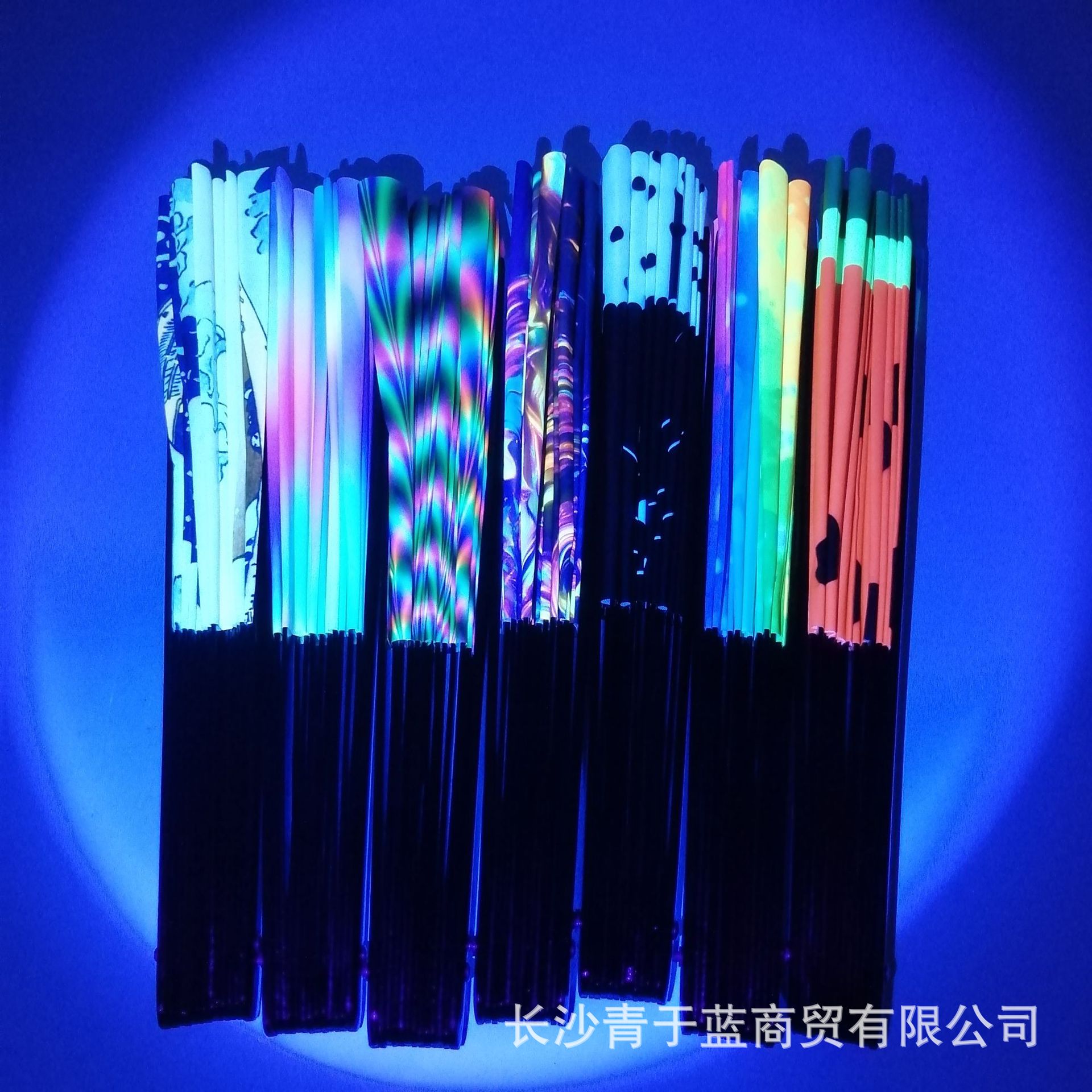 荧光效果  UV印刷扇子