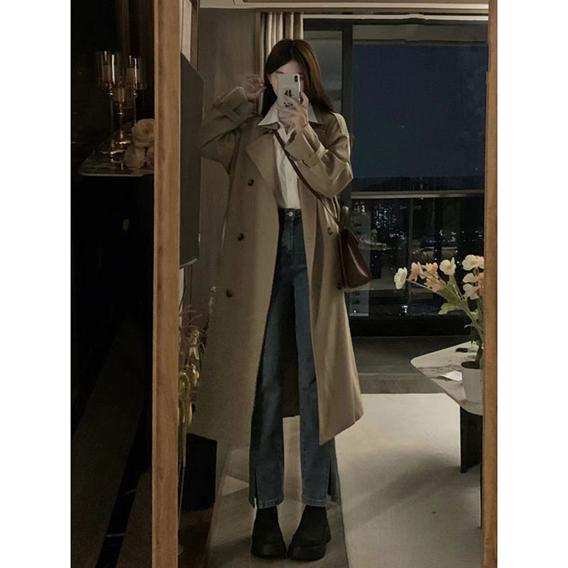 今年流行风衣外套女春秋洋气新款小个子中长款休闲英伦大衣|undefined