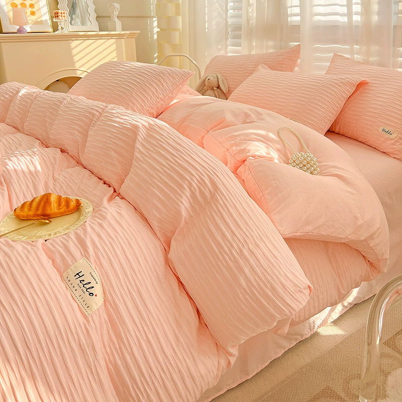 Bedding Set Japanese Style, Skin‑Friendly Bubble Gauze Cotton, 3–4 Piece, Multiple Sizes