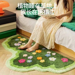 小清新な花卉のタフテッドカーペットは涼しくて滑り止めの寝室のベッドサイドのマットは汚れに強い吸水植毛客間のソファー毛布である