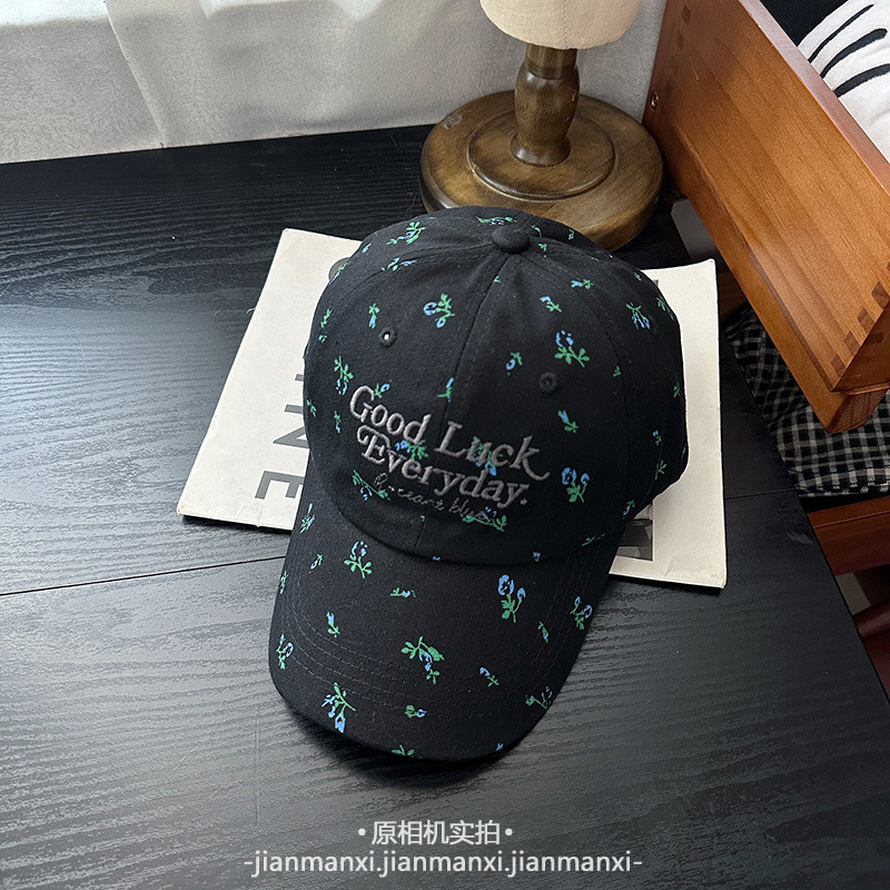 清新小碎花字母刺绣棒球帽女款早秋新款季百搭时尚街头遮阳鸭舌帽|undefined