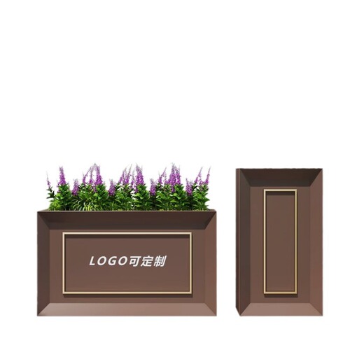 Outdoor stainless steel flower box, iron garden box, stainless steel flower bed, commercial square flower pot, sales office flower pot