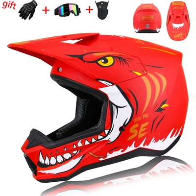 Motorcycle Safety Supplies — Motorcycle Off-Road Helmet Mountain - shark-red-xs