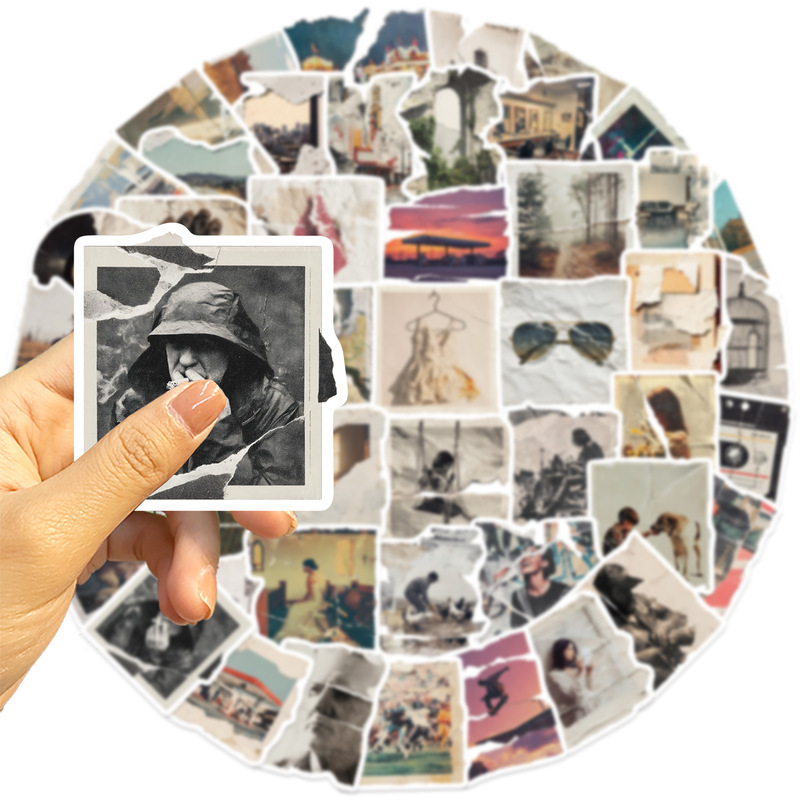 50 Cartoon Retro Tear Photo Series Decorative Stickers DIY Hand Account Skateboard Mobile Phone Pvc Wholesale Stickers 50 Cartoon Retro Tear Photo Series Decorative Stickers DIY Hand Account Skateboard Mobile Phone Pvc Wholesale Stickers