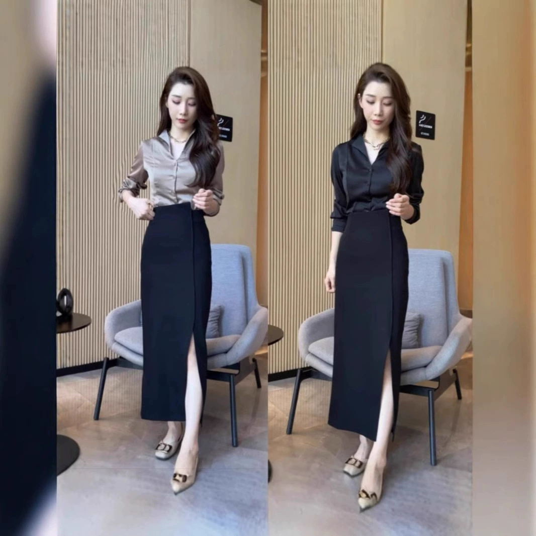 Французская сексуальная мода сплошной цветной топ с длинными рукавами женский весенний и осенний новый чистый стиль, тонкая тонкая футболка