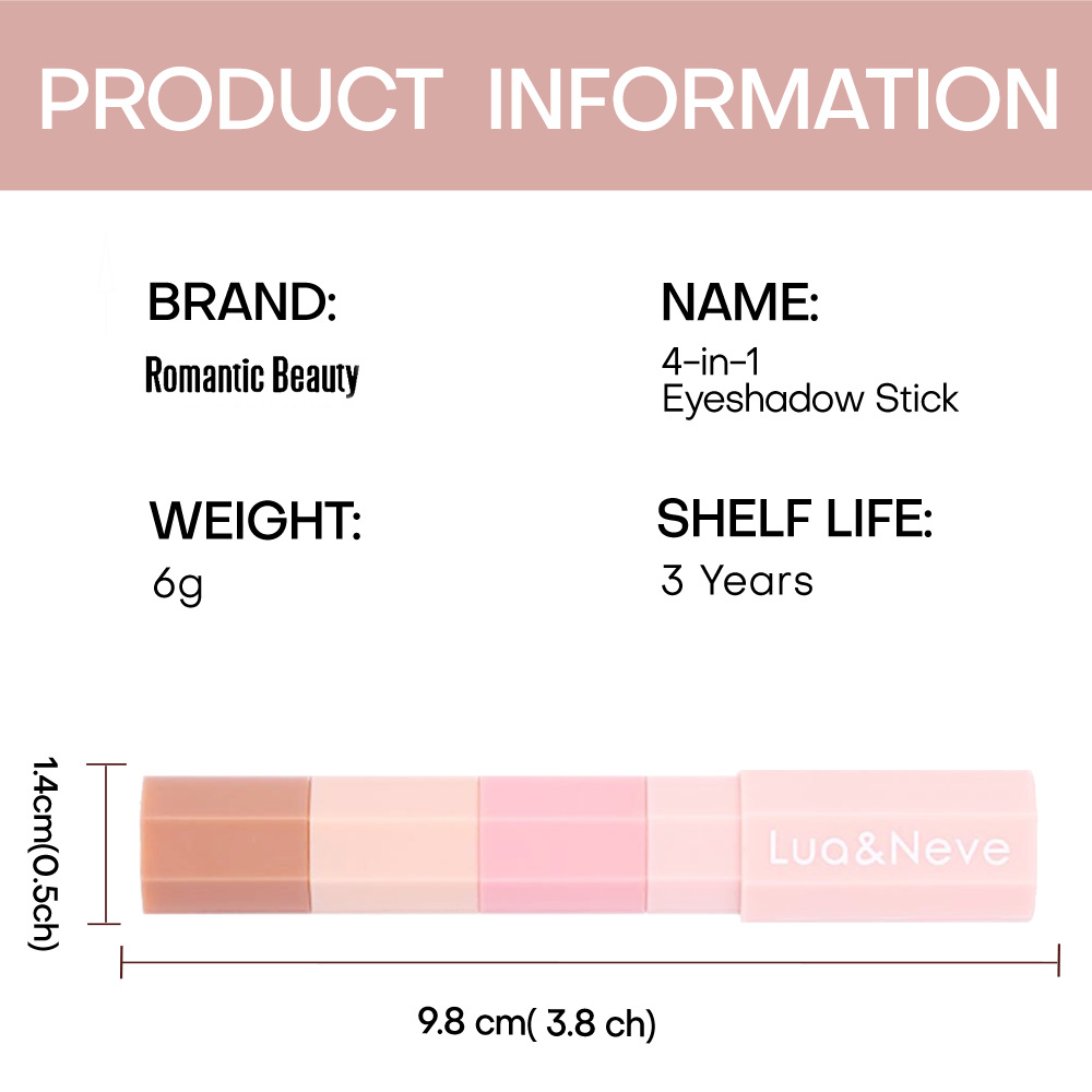 Barras de resaltado transfronterizas de cuatro secciones fáciles de colorear barras de sombras de ojos multi-sección cuatro en uno resaltador duradero de doble uso sin sombras de ojos de color