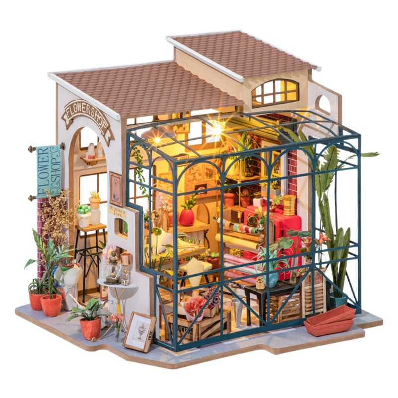 Ruo Lai Diy cabaña 3d rompecabezas tridimensional hecho a mano modelo de villa de madera juguete creativo regalo de cumpleaños