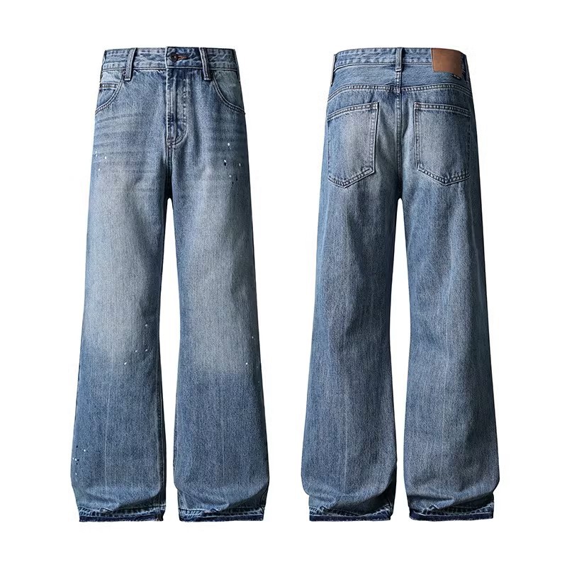 Men's High Street Bootcut Jeans – Vintage Washed Relaxed Fit Denim Pants With Slight Flare (S-XXXXL)_voghion.com