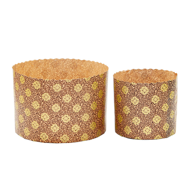 Taza de papel de pan de Navidad Panettone de pastel de gasa resistente a altas temperaturas de grado alimenticio Panettone