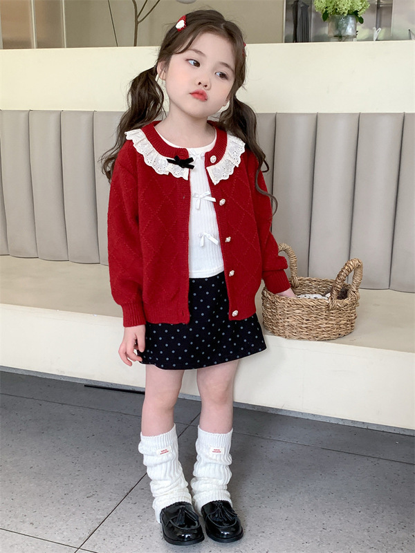 女童毛衣开衫秋冬装2025新款洋气儿童装针织衫外套韩版小女孩上衣|undefined