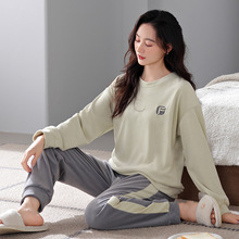 秋冬海岛绒睡衣女冬季保暖加大码珊瑚绒可外穿家居服圆领简约休闲