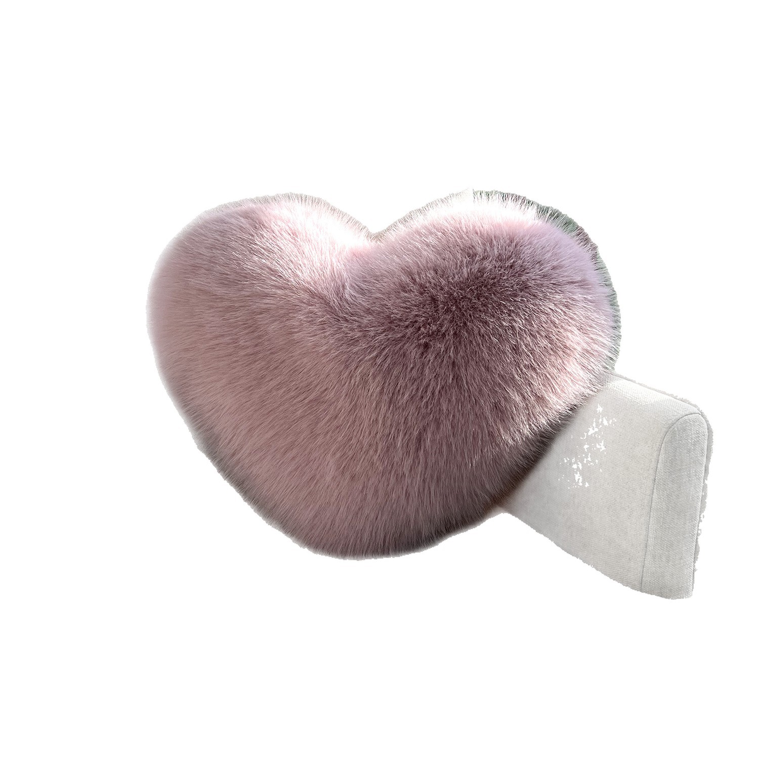 Transfronterizo imitación de zorro amor amor almohada corazón sofá de peluche cojín de cintura de cabello largo matrimonio de alta gama lindo regalo de corazón