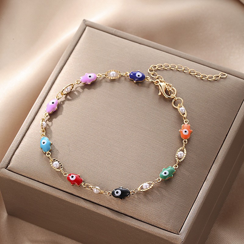 Cute Vintage Style Funny Devil's Eye Heart Shape Butterfly Copper Plating Bracelets display picture 3