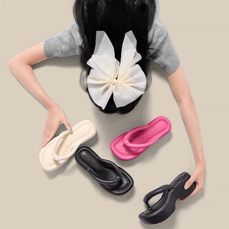 Thick-Soled Flip-Flops for Women Eva Thick-Soled Slippers 2026 New High-Heeled Flip-Flops Thick-Soled Wedge Sandals Wholesale