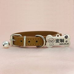 ドッグタグ、キャットタグ、犬用首輪、ベル、ペットの名前と電話番号が刻印された、小型犬、中型犬、大型犬用首輪、調節可能