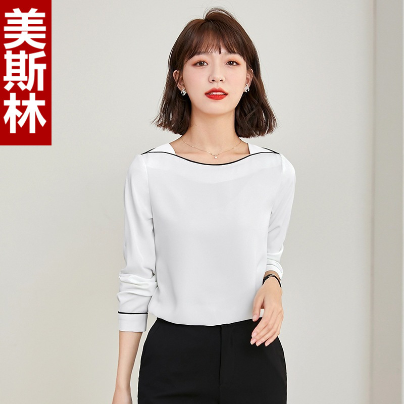 White shirt suit pants women's design fashionable western style 2021 new spring and autumn top elegant socialite white shirt