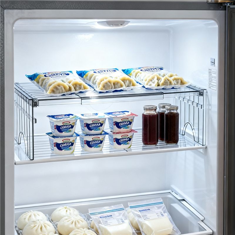 Refrigerator Internal Compartment Shelf Transparent Leftover Partition Storage Rack Freezer Layered Rack Home Kitchen Storage Rack