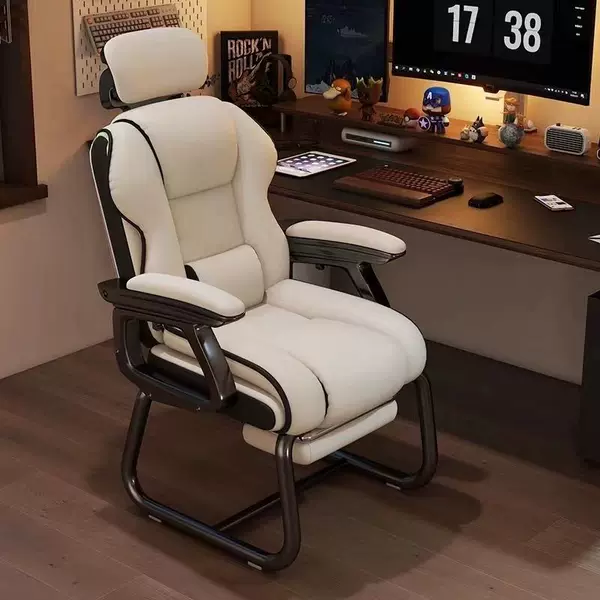 Bow-Shaped Computer Chair for Home Use, Comfortable for Long Sitting, Study Room Study Chair, Executive Office Chair with Adjustable Backrest, Leisure Gaming Chair