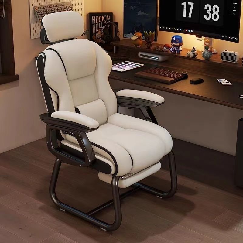 Bow-Shaped Computer Chair for Home Use, Comfortable for Long Sitting, Study Room Study Chair, Executive Office Chair with Adjustable Backrest, Leisure Gaming Chair Bow-Shaped Computer Chair for Home Use, Comfortable for Long Sitting, Study Room Study Chair, Executive Office Chair with Adjustable Backrest, Leisure Gaming Chair