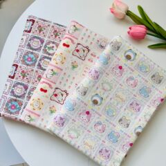 綿八安キャンバス生地デジタルプリントチェック柄猫バッグジャケットベスト手作り DIY 生地