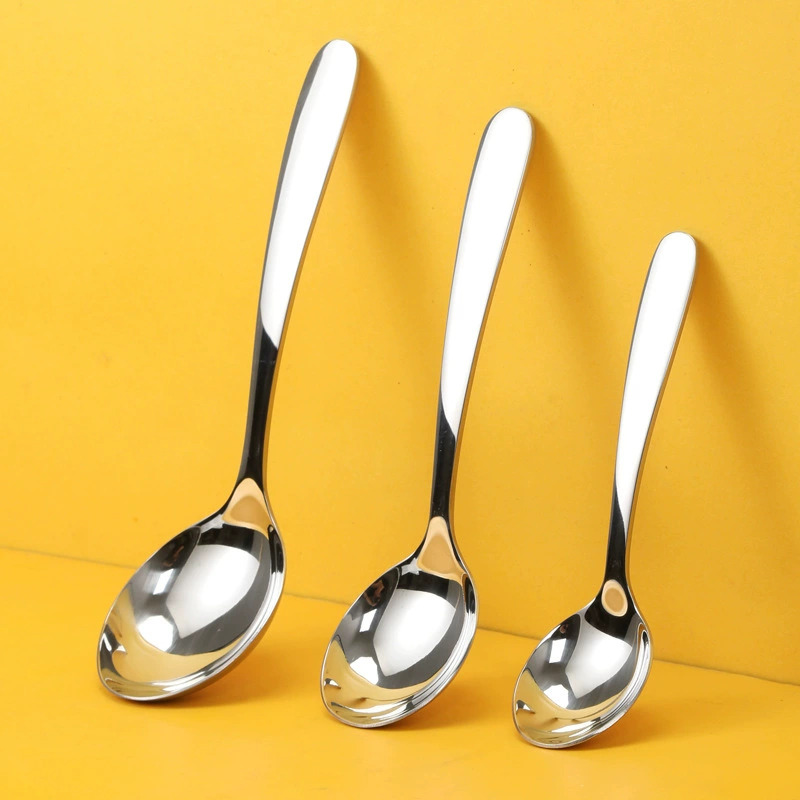 Пейте суп, ешьте круглую ложку 304 блюда из нержавеющей стали