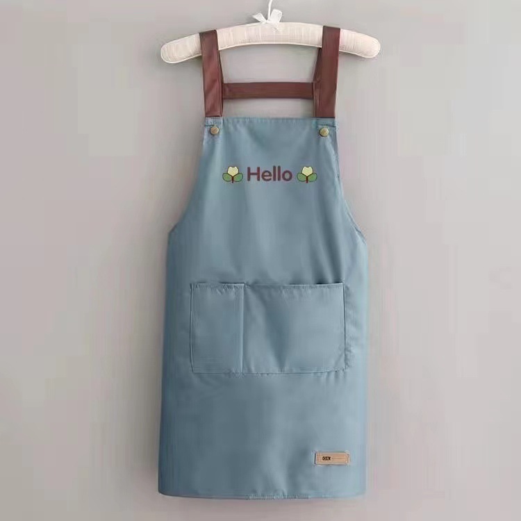 エプロン家庭用キッチン防水防油作業服ロゴ印字カスタム女性夏の薄い飲食物が腰を囲んでいる|undefined