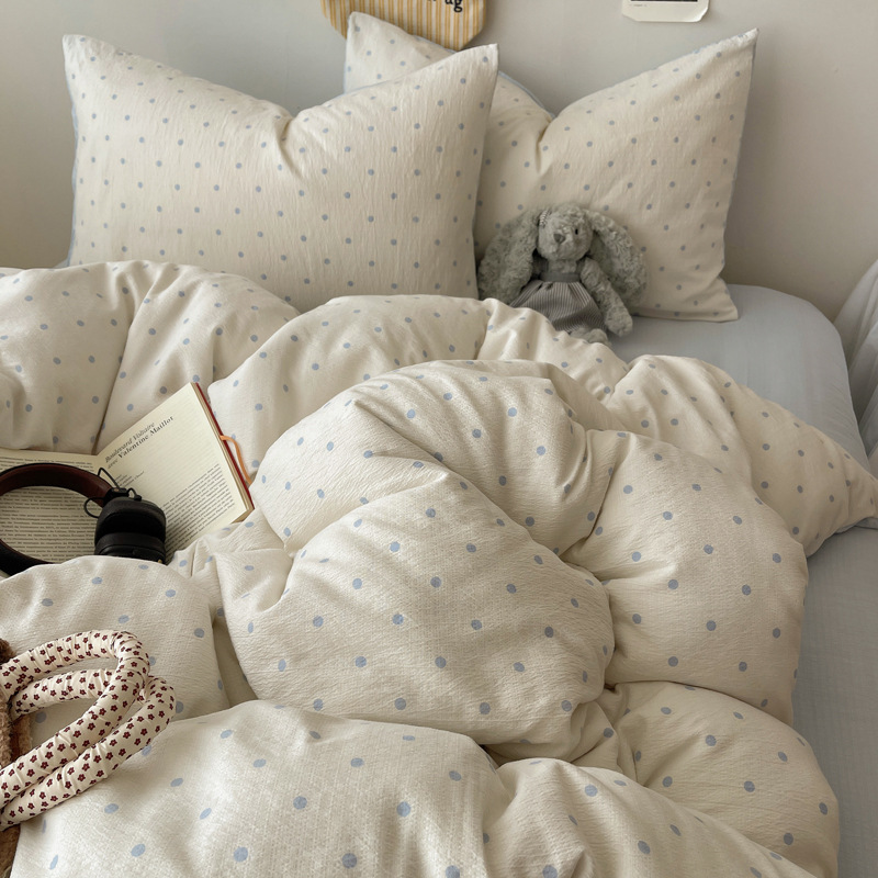 Una clase de cuatro piezas de grado materno-infantil de algodón puro de doble capa de algodón en la cama cubierta de sábanas de cama nueva cama de dormitorio Kasa San set de 4 piezas