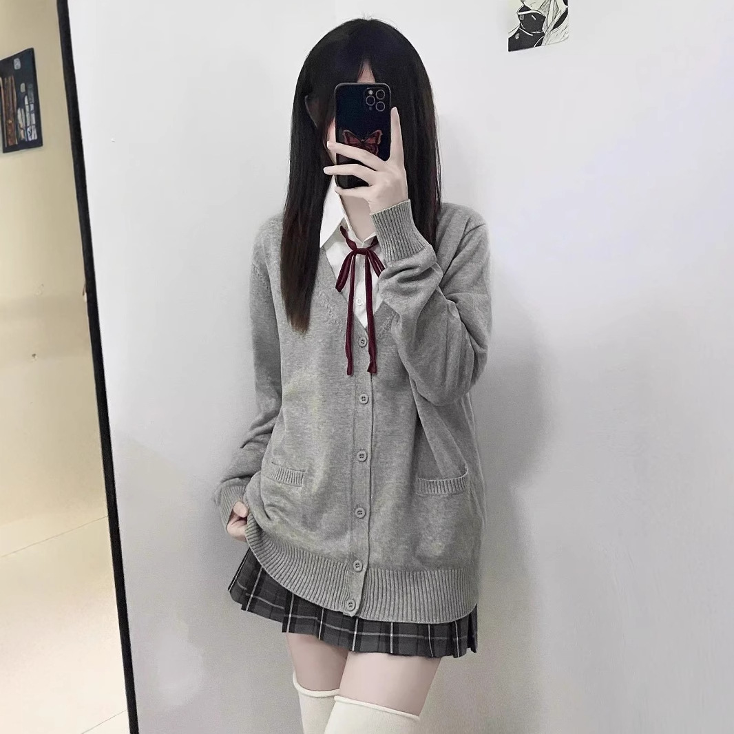 JK 유니폼 니트 가디건 대학 스타일 스위트 스쿨 스웨터 다목적 긴팔 재킷 가을, 겨울 새로운 스타일