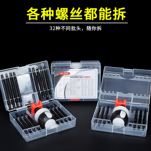 Hex cross screwdriver, ratchet, multi-purpose combination screwdriver set