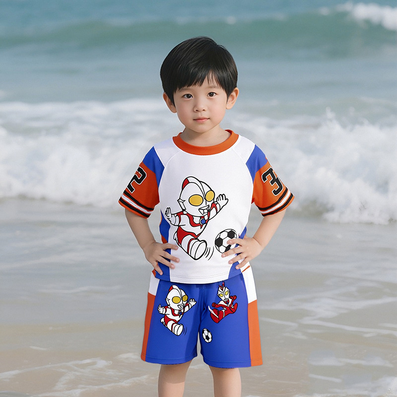 Trajes de baño para niños niños dibujos animados lindos niños protectores solares secado rápido estudiantes surf trajes de baño de vacaciones