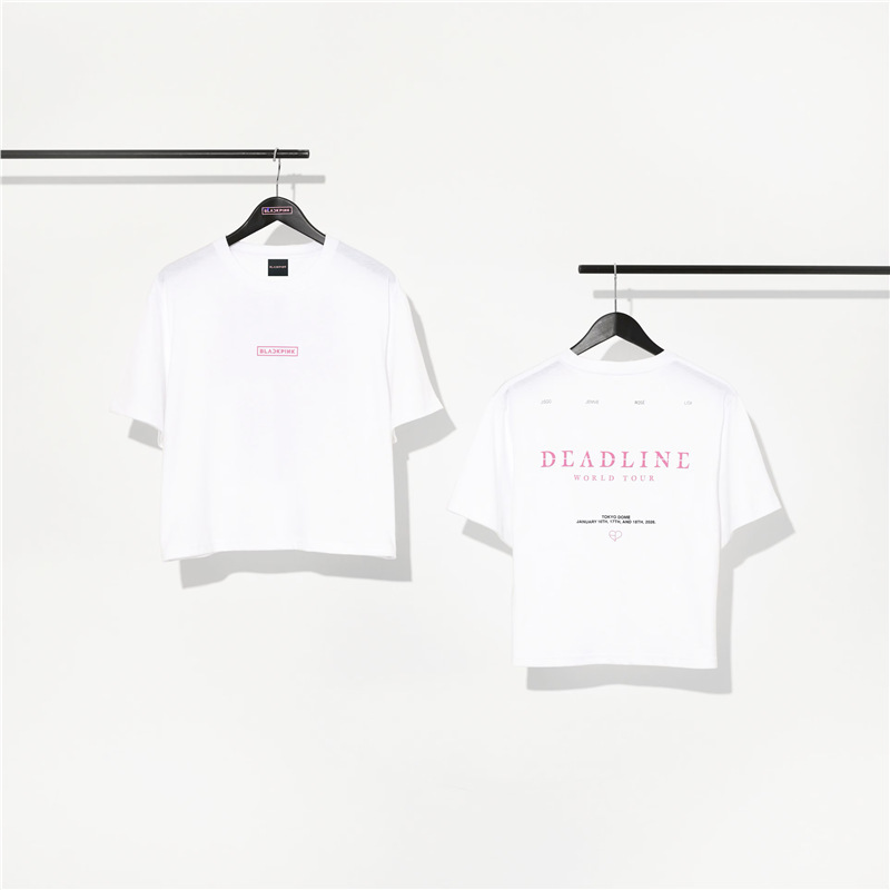 Blackpink2025ツアー新作DEADLINE同風半袖Tシャツ綿230gプリントトップス|undefined