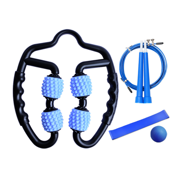 Traje de masaje carreras saltar la cuerda fascia relajación masaje Bola de cuatro ruedas abrazadera de la pierna yoga fitness látex cinturón elástico