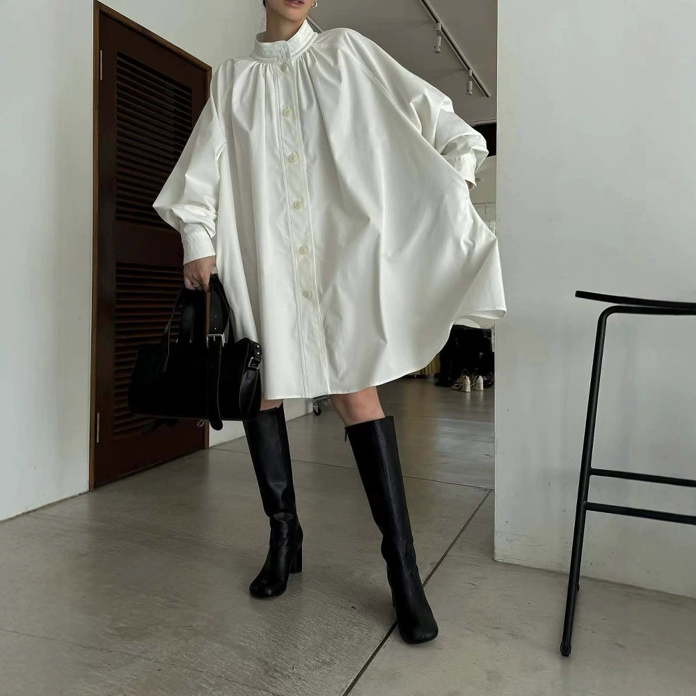 Сухие журавли весна и лето, модные ленивый ветер, расслабленное ретро-силуэтное платье повседневное удобное платье