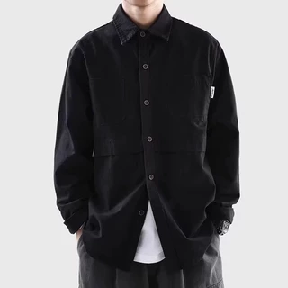 工装衬衫式夹克外套男2025年春秋季日系宽松休闲潮流纯棉长袖衬衣
