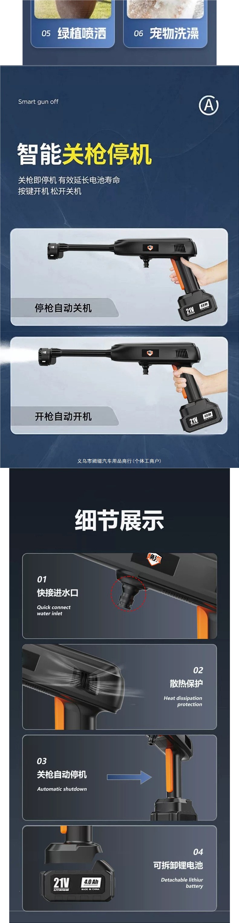 Wireless car washer 2026 new model high-pressure water gun for home car cleaning, high-power rechargeable lithium battery, supercharged Shenman
