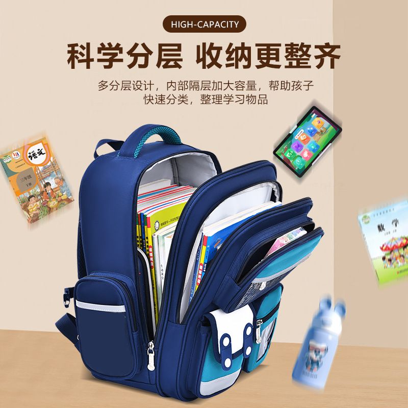Nuevas mochilas escolares para niños y niñas, 1236 grados, mochila de hombro de gran capacidad para reducir la carga de Kapibara