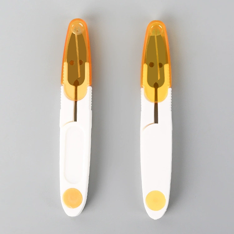 Cross-Stitch Small Sewing Scissors, Transparent Cover, U-Shaped Spring, Compact 8.7 cm