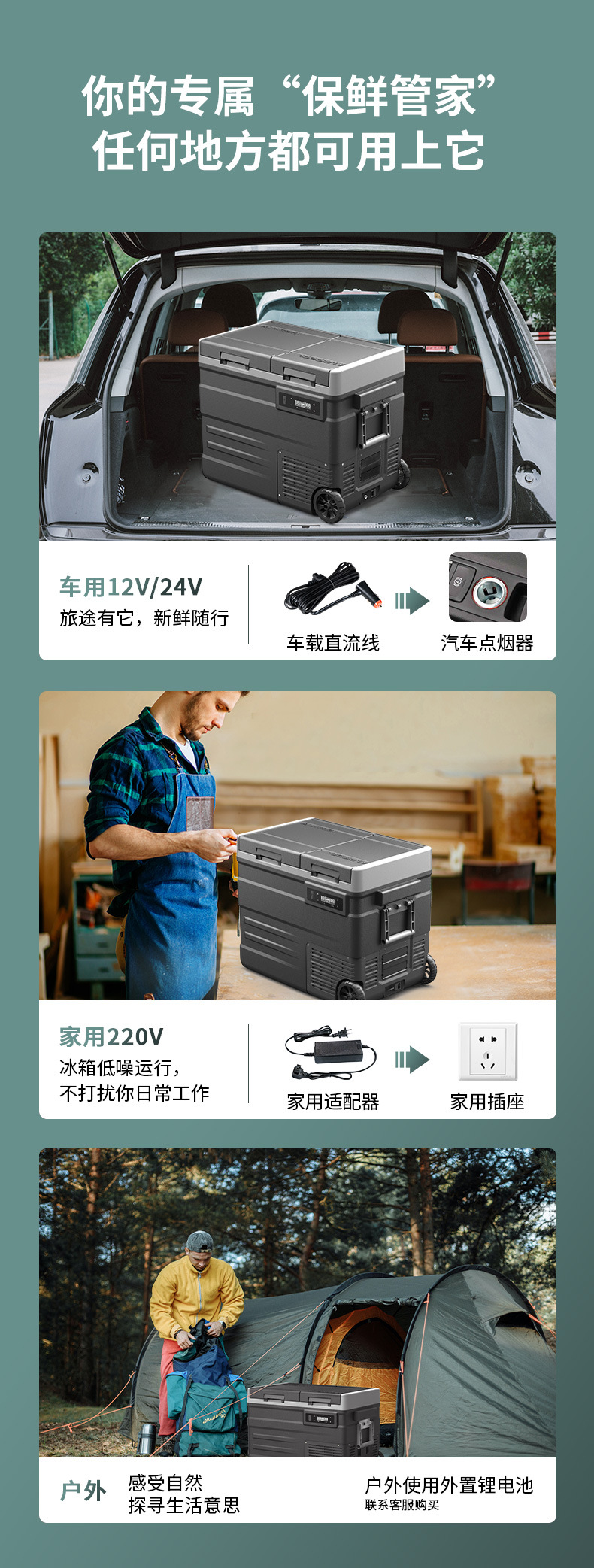 Ice Tiger Compressor Car Refrigerator Car Home Dual-use Refrigeration 12v24v Portable CF35 Dormitory Mini Refrigerator