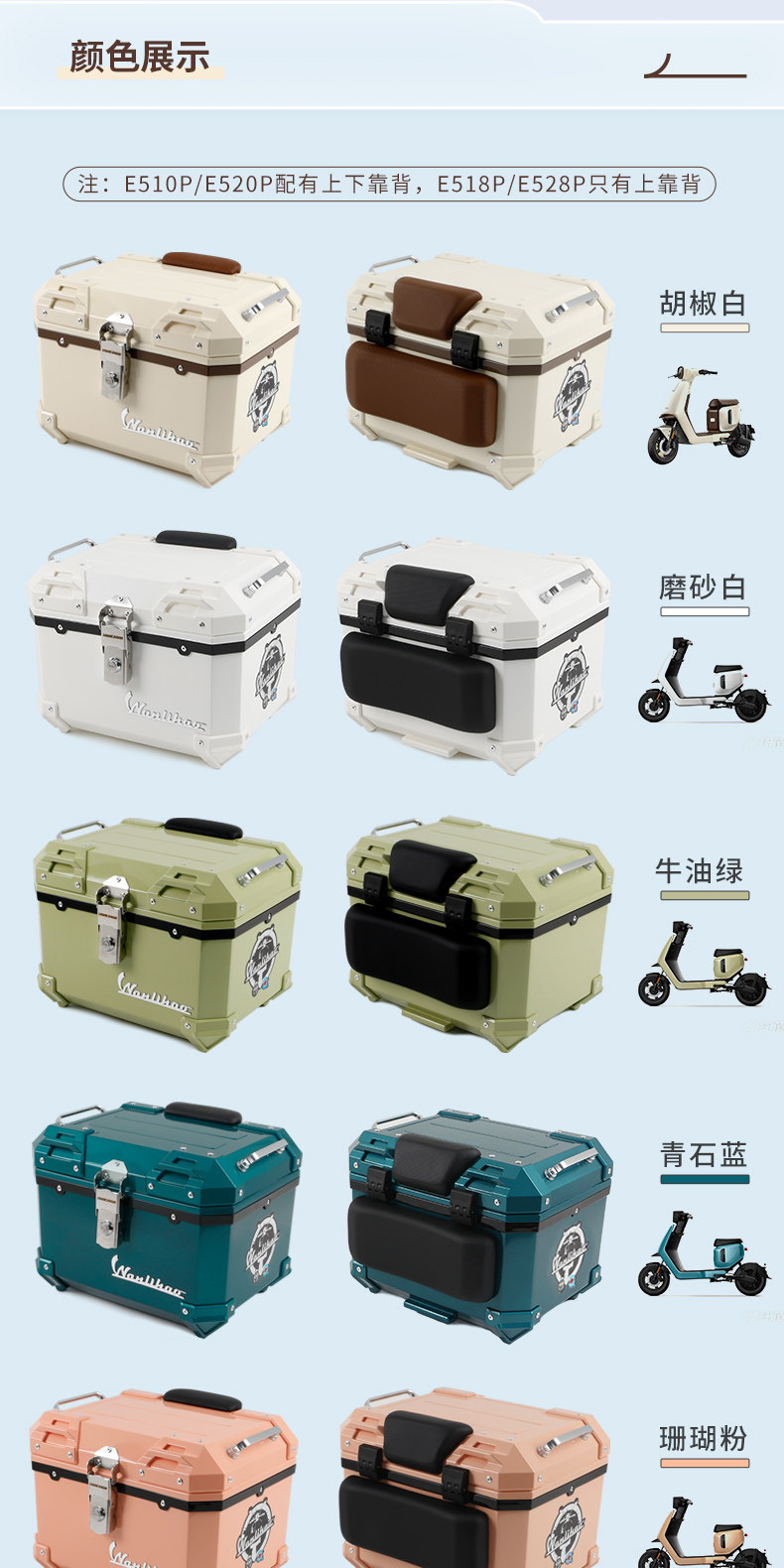 Wanlihao is suitable for B2 Maverick B200 electric vehicle tail box, motorcycle trunk, universal battery, non-aluminum alloy
