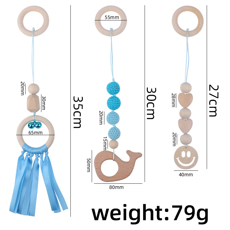 Nuevo bebé suministros de dibujos animados animal haya mordedor calmante bebé juguete pequeña campana fitness rack traje