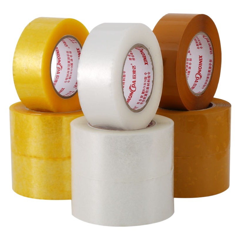 Cinta transparente al por mayor de comercio electrónico cinta de embalaje expreso cinta de sellado amarilla caja completa de sellado de tela adhesiva cinta adhesiva alta