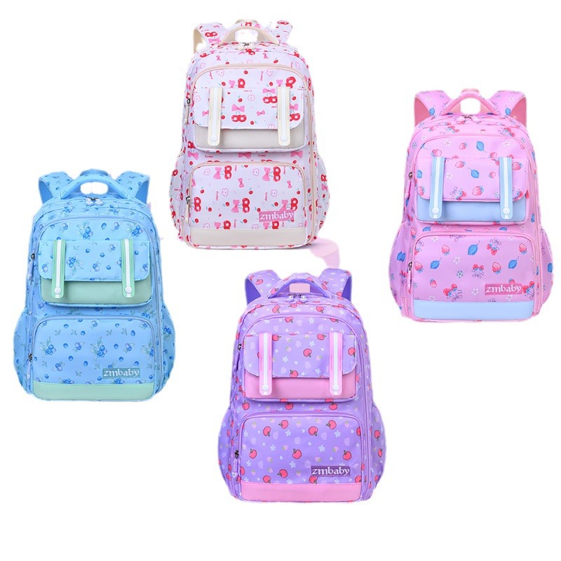 Nuevo estilo Sesame Baby Escuela de escuela primaria Mochila para niños liviana estilo refrigerador lateral femenino Bolsa para estudiantes de grado 1-3-6