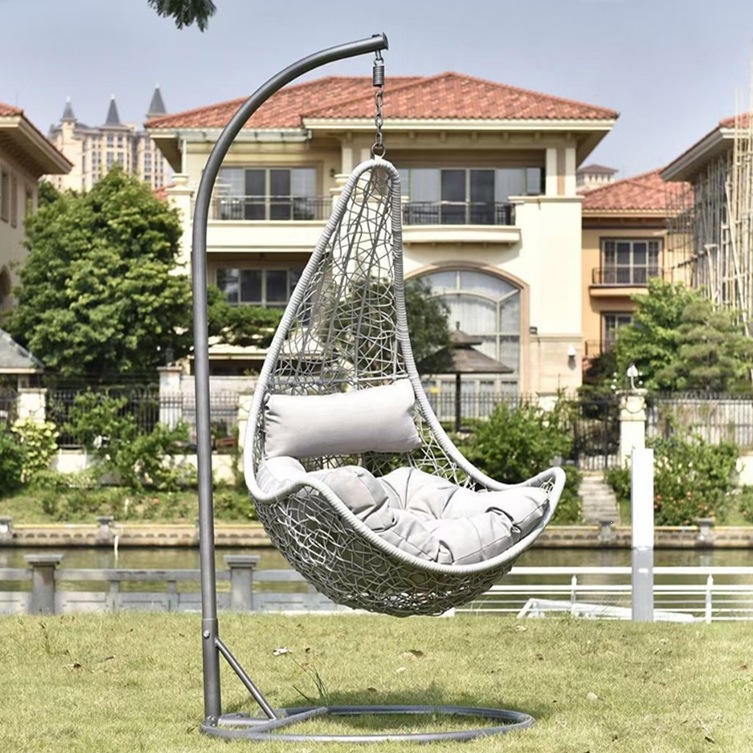 Silla Mecedora Colgante Doble con Estructura Metálica, Móvil y Reclinable, para Parque y Balcón image 8