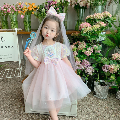 Girls Princess Dress 2024 New Lolita Baby Spring and Autumn Girls Children's Clothing Spring Skirt Children's Dress