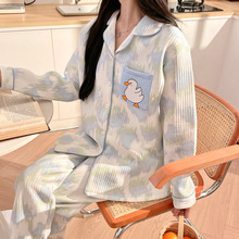 月子服春秋冬季产后孕妇睡衣空气棉加厚款夹棉哺乳怀孕家居服喂奶