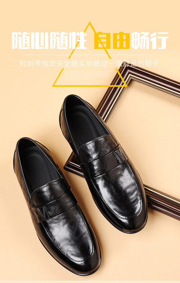 Giày lười nam da bò thật xỏ chân kiểu mới, giày nam thường ngày thoáng khí đế mỏng — dép đen chi tiết 5