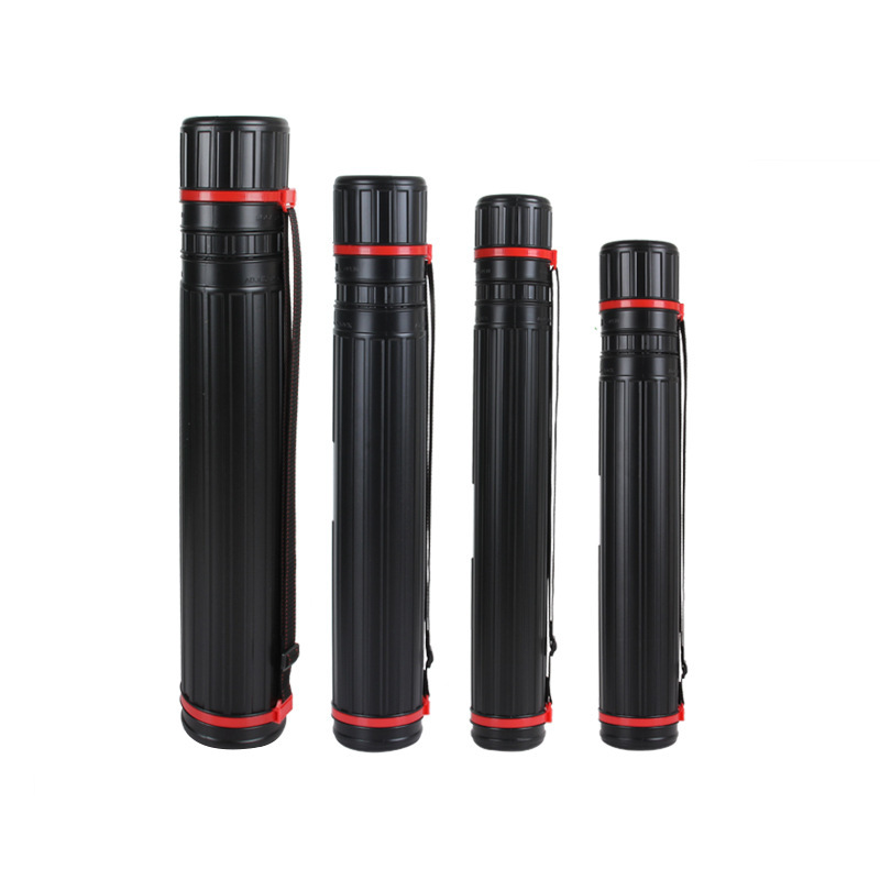 Arte plástico tubo de pintura retráctil dibujo obras colección tubo de almacenamiento retráctil patrón recto tubo negro estante de exhibición cubo de almacenamiento