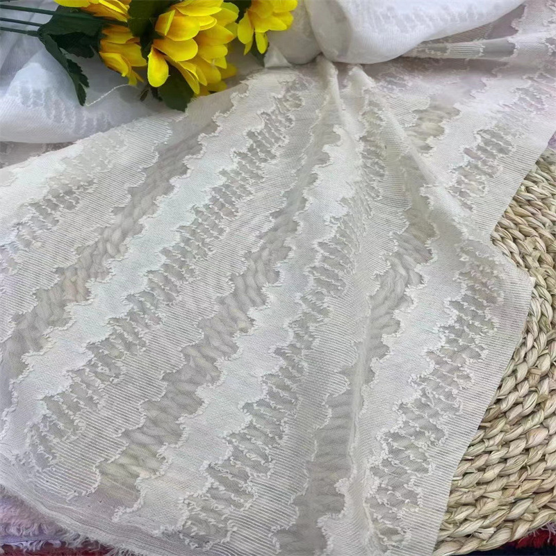 剪花双根横条面料服装上衣国风连衣裙喜布料短裙童装韩版衣裤女装