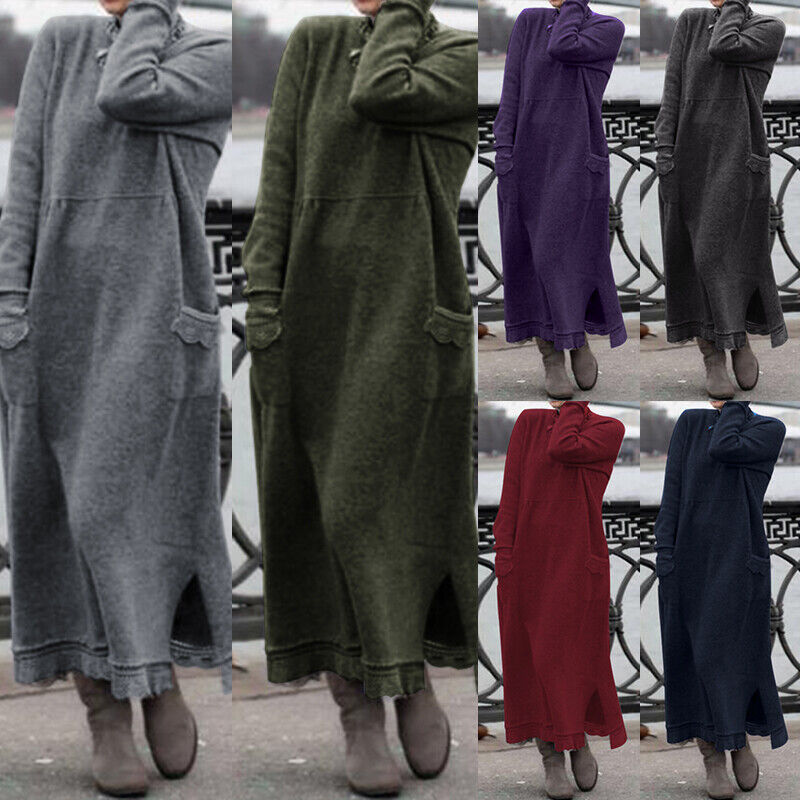 2022 AliExpress Autumn New loose large size knitted lace dress plus velvet sweater casual dress
